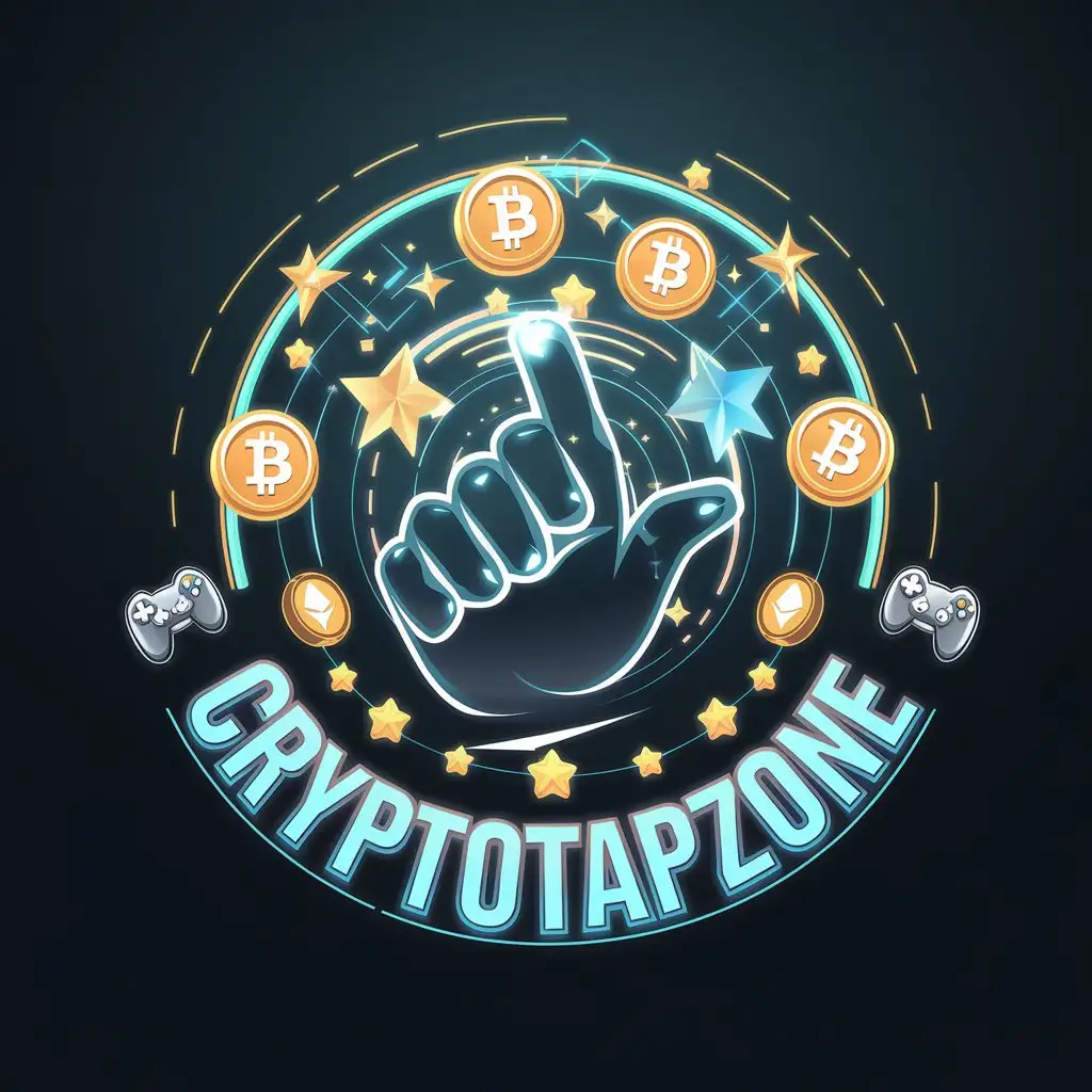 LOGO-Design-For-CryptoTapZone-Modern-Circular-Logo-with-Crypto-Symbols-and-TechFuturistic-Style