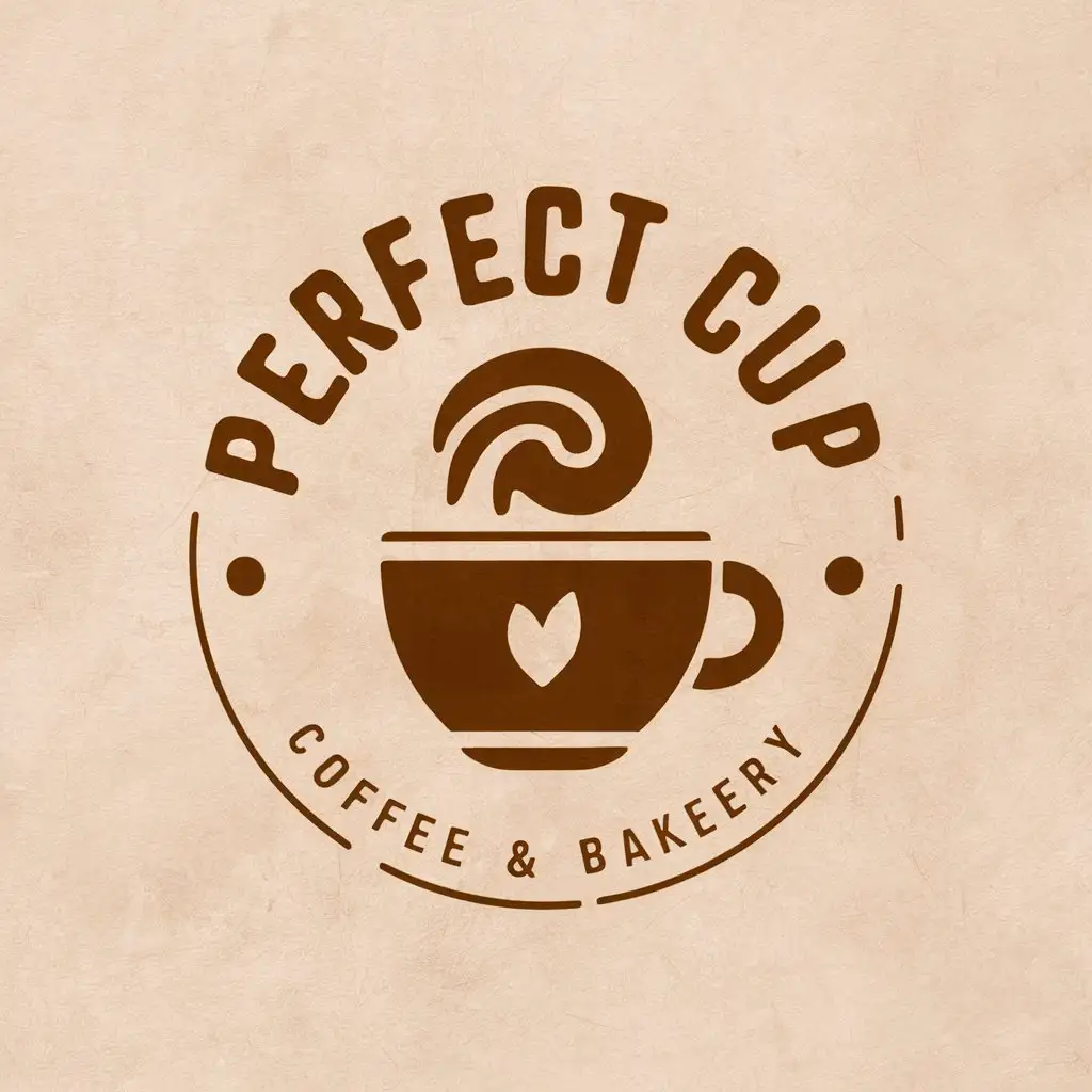 a vector logo design,with the text "Perfect cup", main symbol:Coffee and bakery,Moderate,be used in Coffee shop industry,clear background