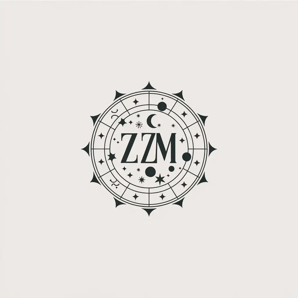 LOGO Design for ZM Astrology Horoscopes and Fortune with a Mysterious Theme