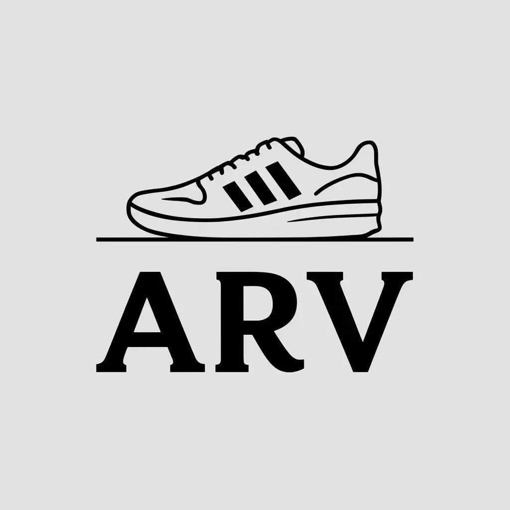 a vector logo design,with the text "ARV", main symbol:shoes,Moderate,clear background