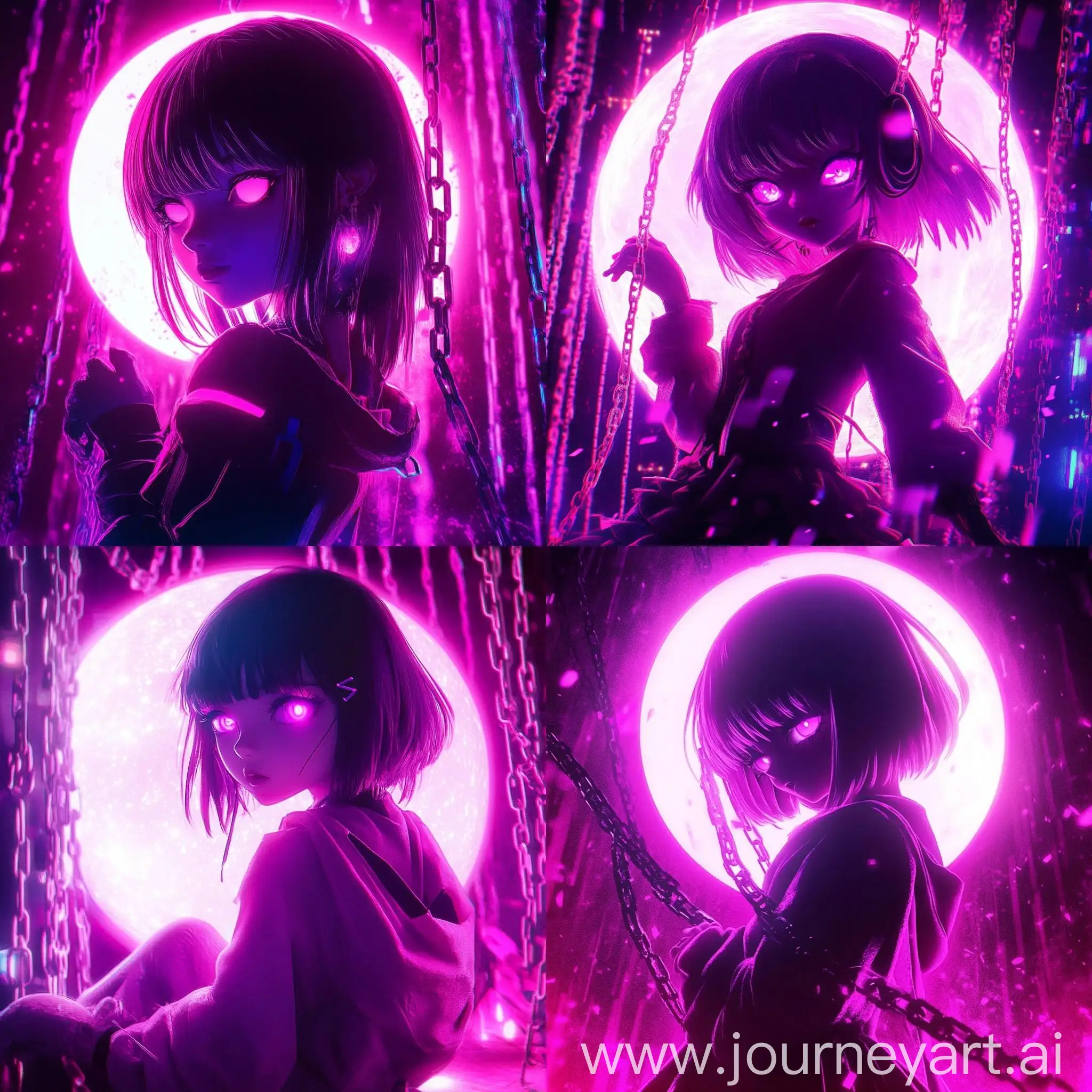 Anime-Girl-with-Shining-White-Ball-in-Neon-Pink-and-Purple-Tones