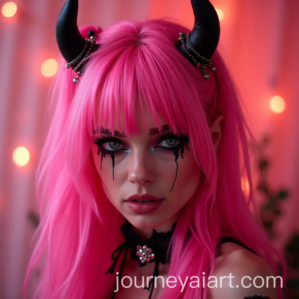 Vibrant-Pink-Emo-Devil-Character-in-a-Unique-Style