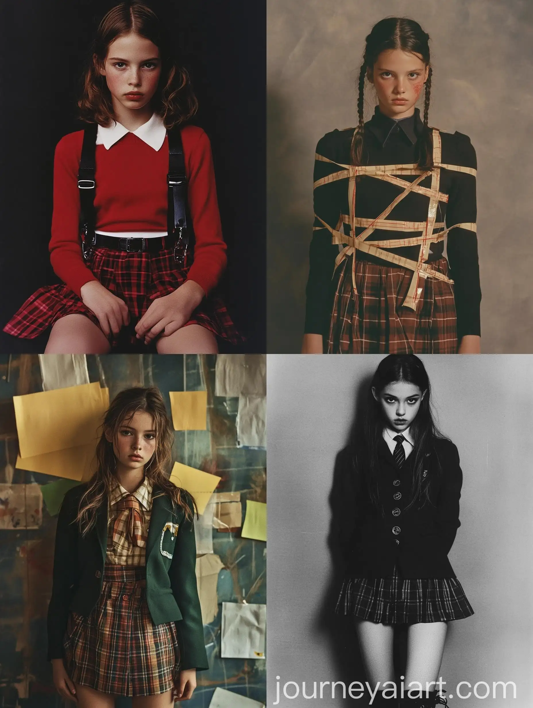 Young-Woman-in-School-Uniform-Poses-for-Annie-Leibovitzs-Medium-Format-Photoshoot