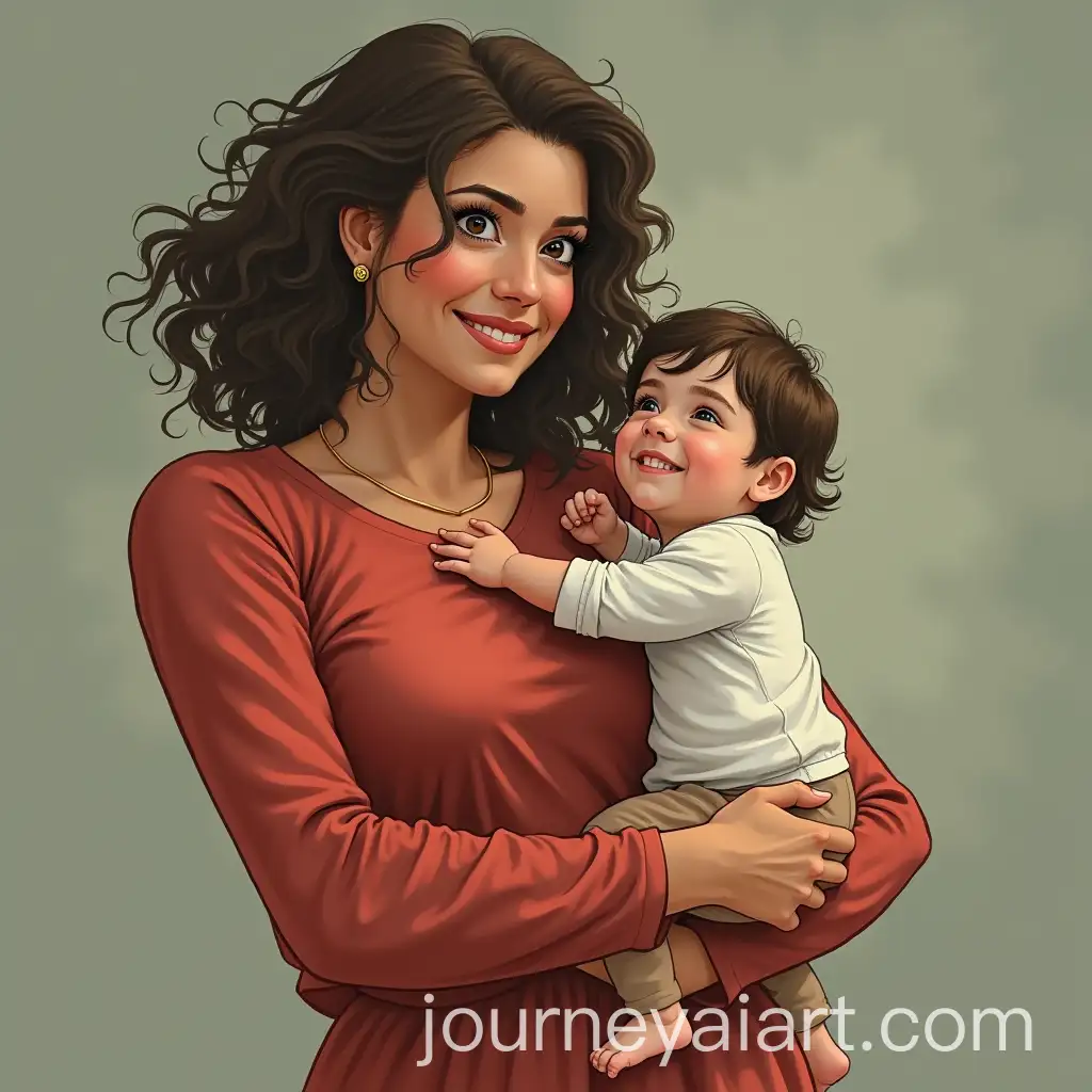 Giantess-Mother-and-Child-in-Enchanting-Forest-Scene