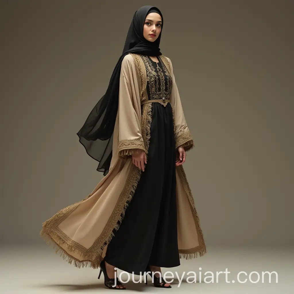 Arab-Girl-in-Abaya-and-High-Heels