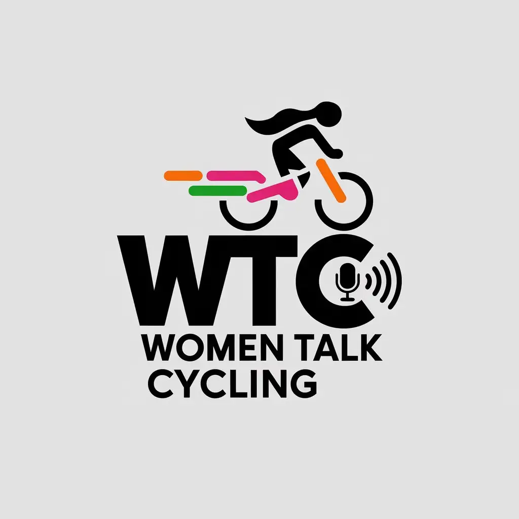 LOGO Design for WTC Women Talk Cycling Vibrant Cycling Podcast Branding