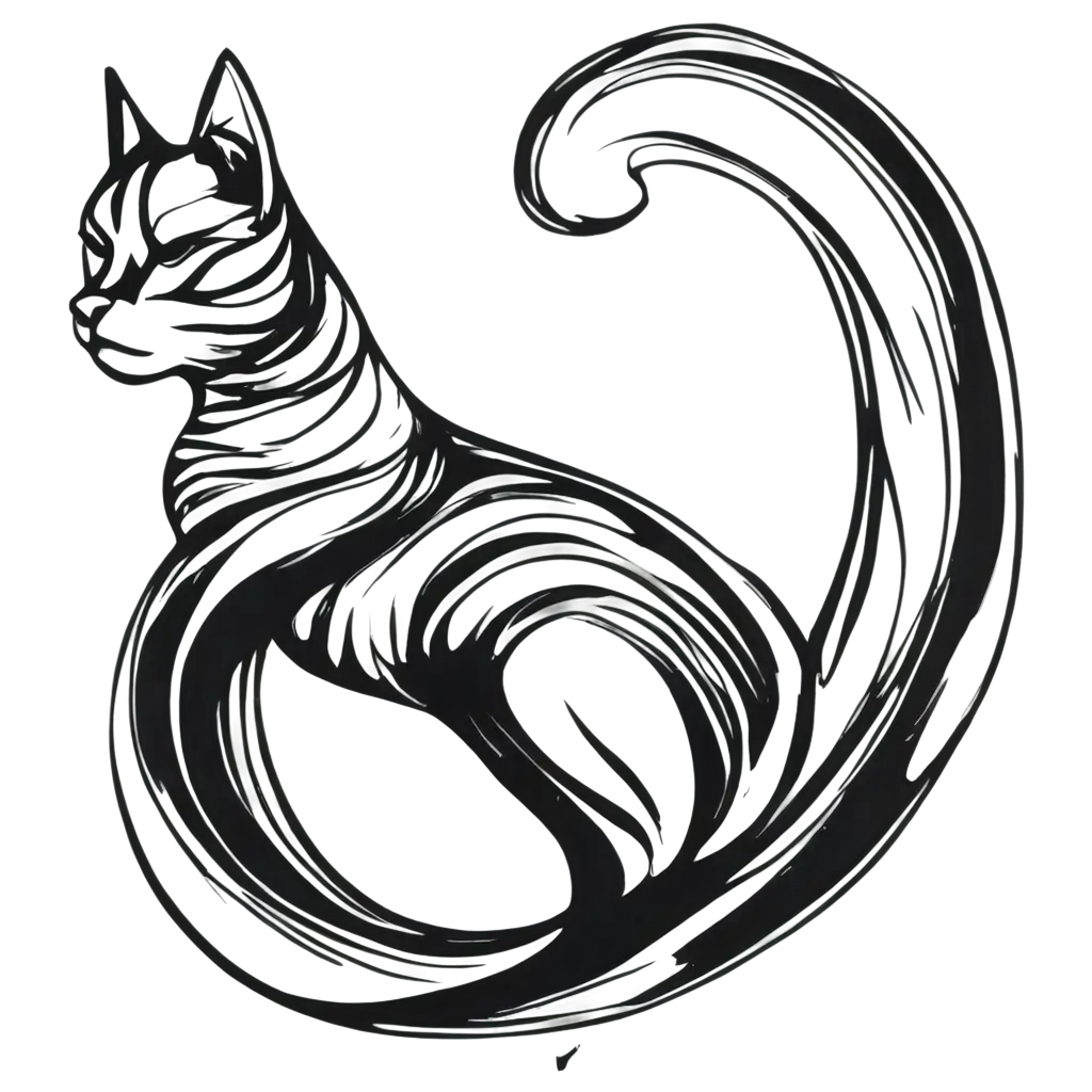 Stunning-Abstract-Swirling-Cat-in-Black-White-and-Grey-Aesthetics-PNG-Format-for-Clarity-and-Quality