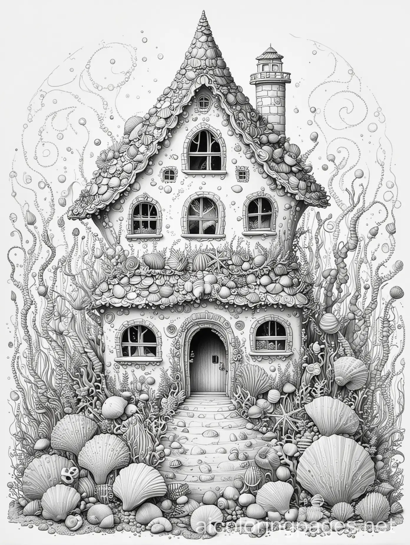 Seashell-Fantasy-House-Coloring-Page-Under-the-Sea