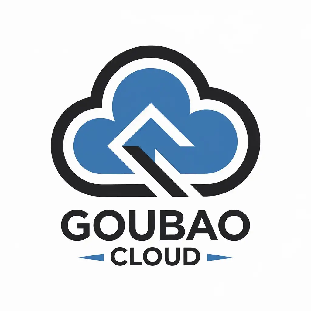 a vector logo design,with the text "goubao cloud", main symbol:cloud,Moderate,be used in Internet industry,clear background