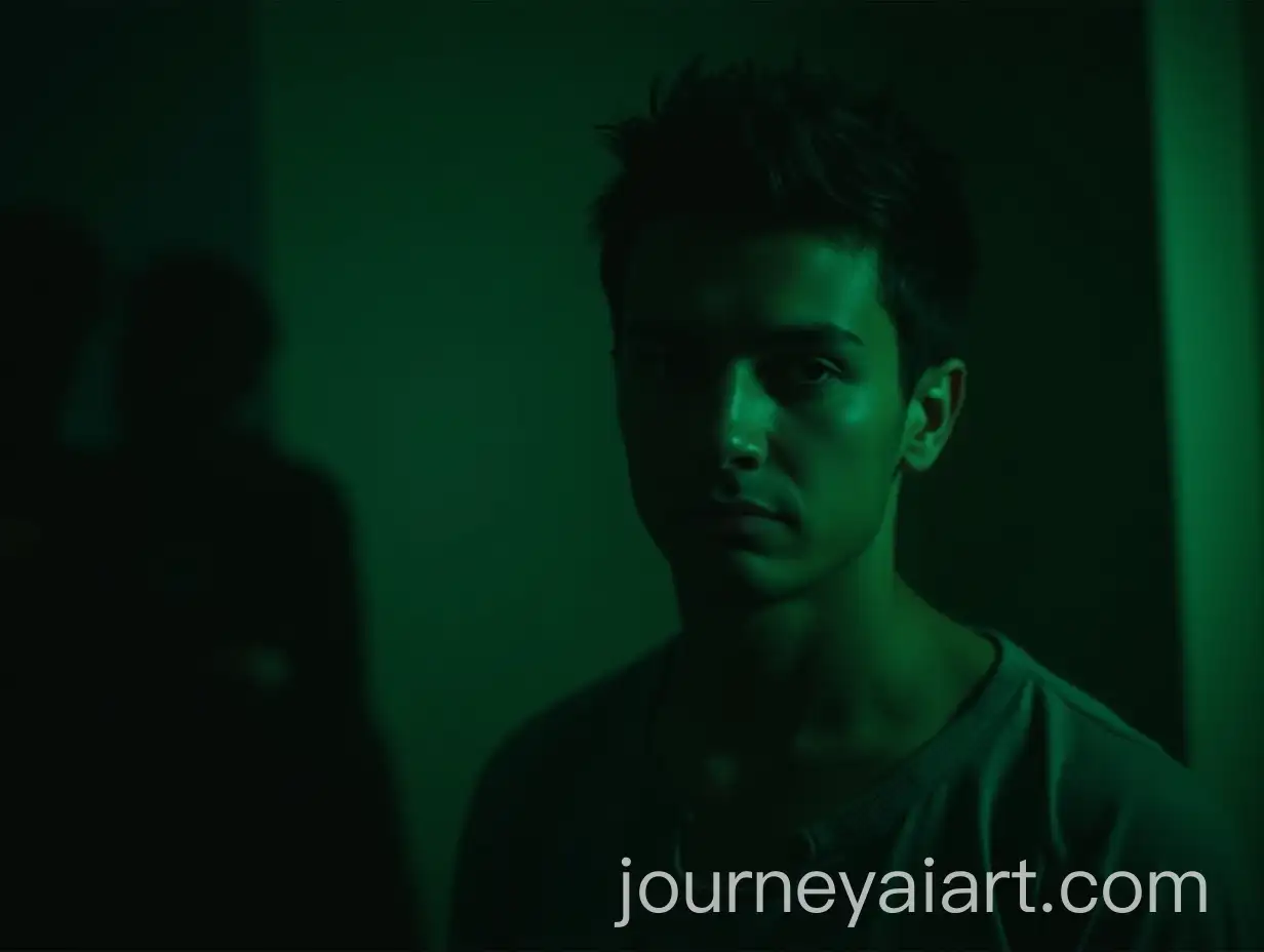 Suspenseful-Cinematic-Portrait-of-a-Man-in-Greenish-Light