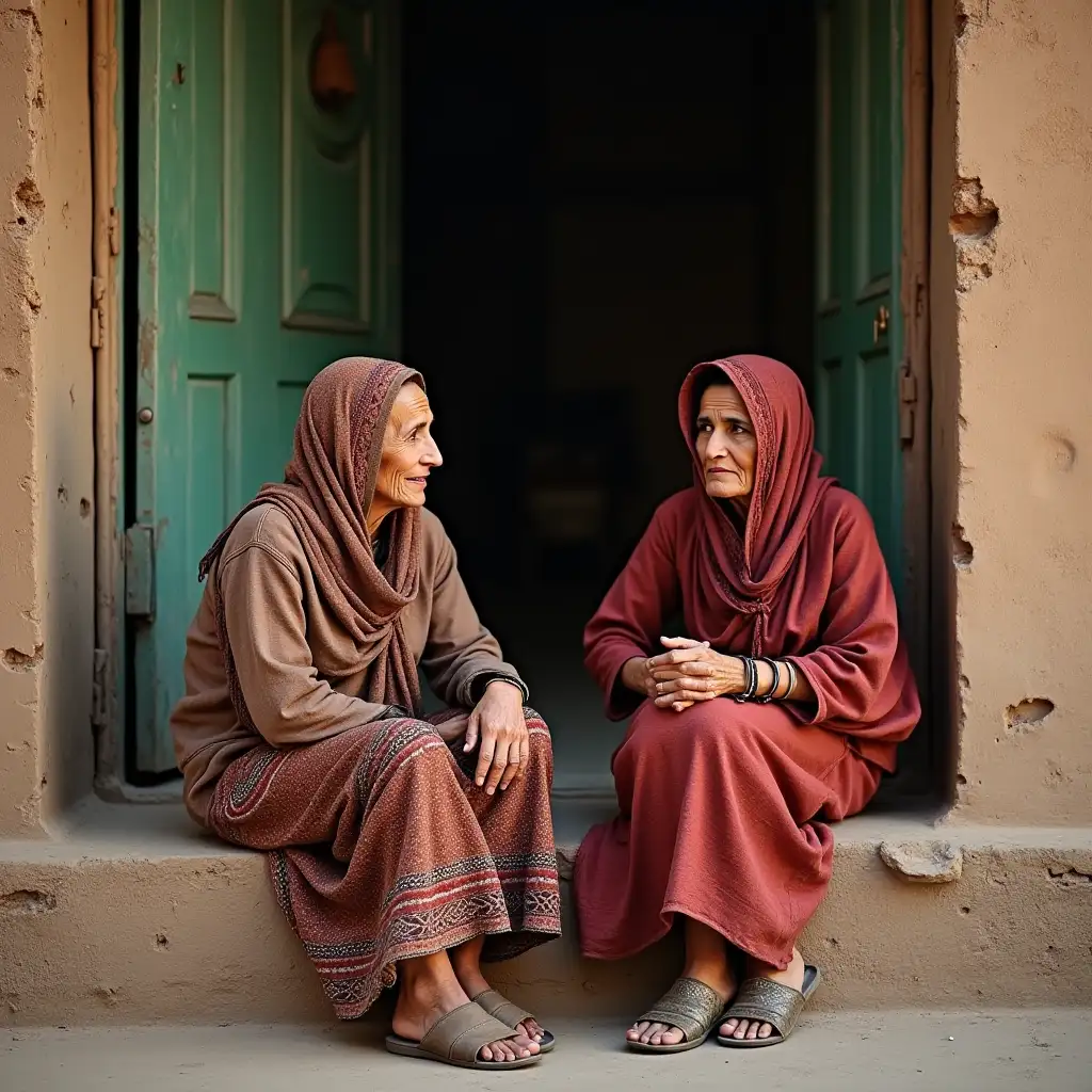 Two-Nomad-Rabaris-Gypsies-Women-Rajasthan-Evening-Scene