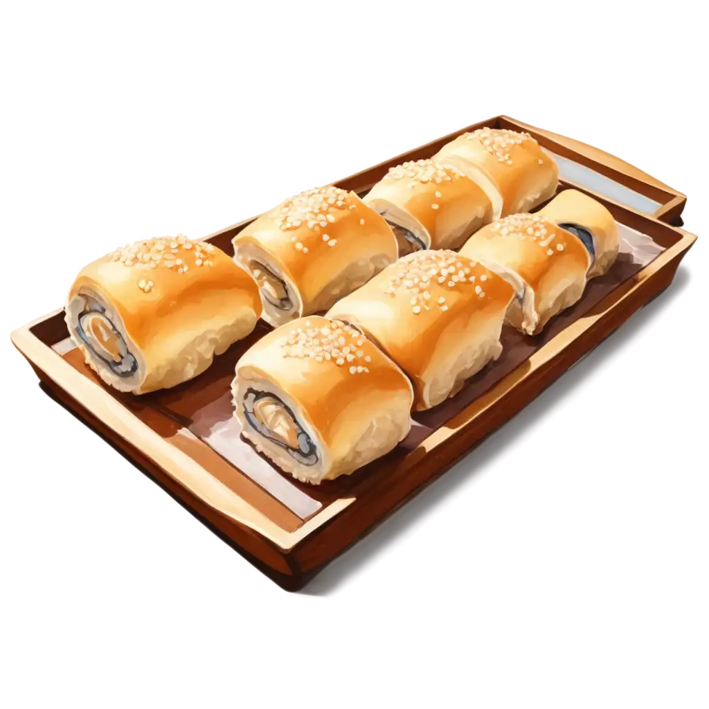 Delicious-Rolls-on-a-Tray-PNG-Image-Perfect-for-FoodThemed-Designs