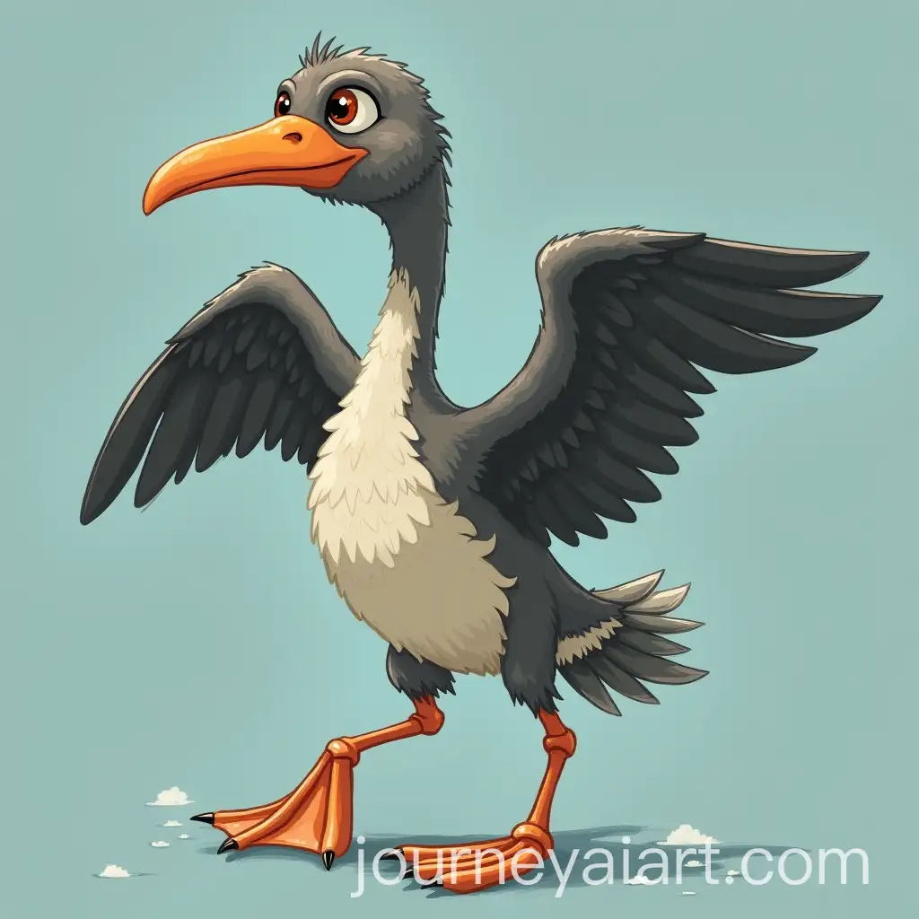 Bird-with-Beak-Webbed-Feet-and-Feathers-Capable-of-Flying-Swimming-and-Walking