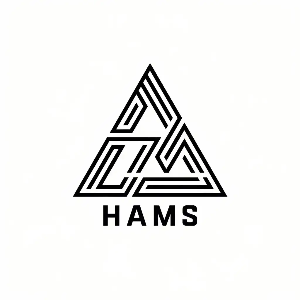 a vector logo design,with the text "HAMS", main symbol:triangle,complex,be used in design company industry,clear background