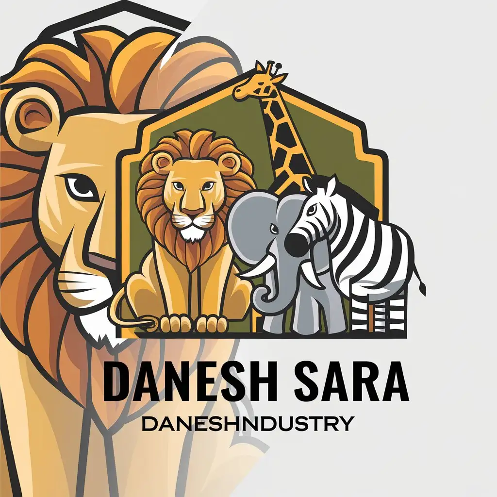 LOGO-Design-for-Danesh-Sara-ZooInspired-with-Moderate-Animals-in-Vector-Style