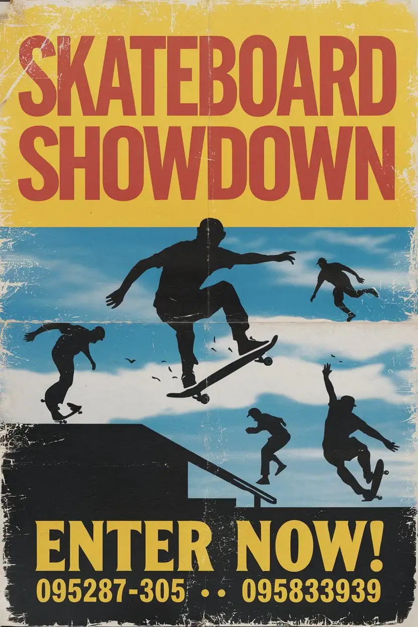 Vintage 1990s Skateboard Showdown Poster