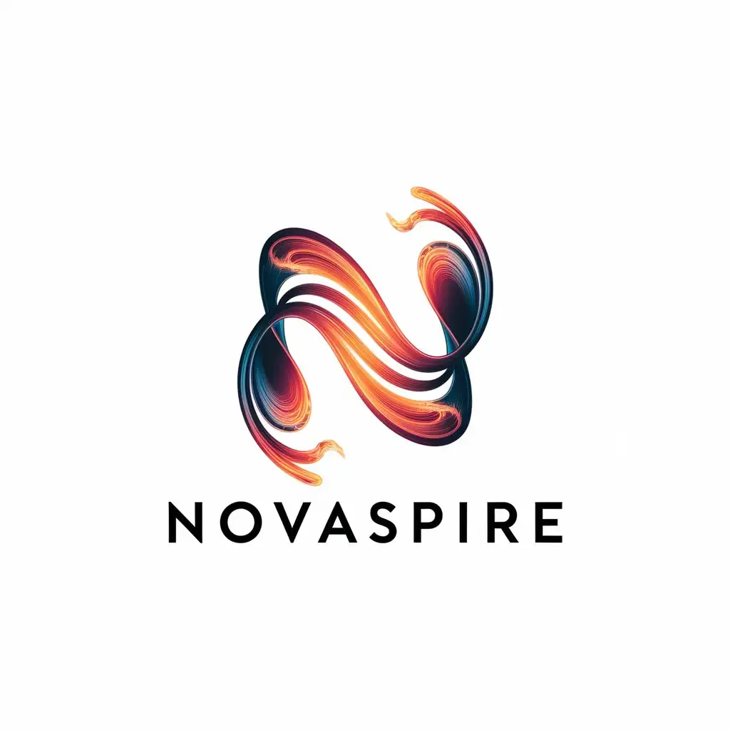 LOGO Design for NOVASPIRE Vector Design with Complex N Symbol and Clear Background