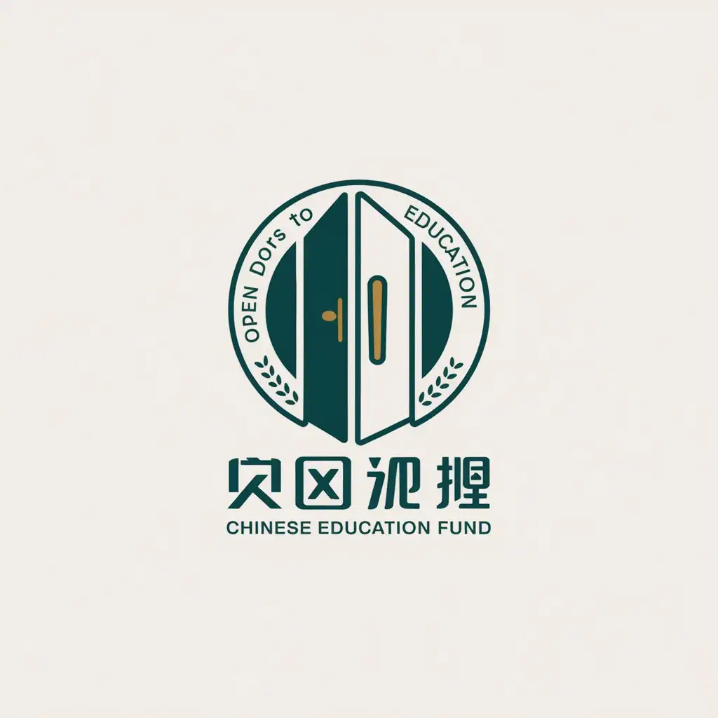 a vector logo design,with the text "Embed the English acronym of ‘华裔教育基金’ (Chinese Education Fund) in the LOGO, like ‘CEF’,", main symbol:Open door: a door can symbolize opportunities and new beginnings, an open door can represent education opening up a new world for people.,Moderate,be used in Nonprofit industry,clear background