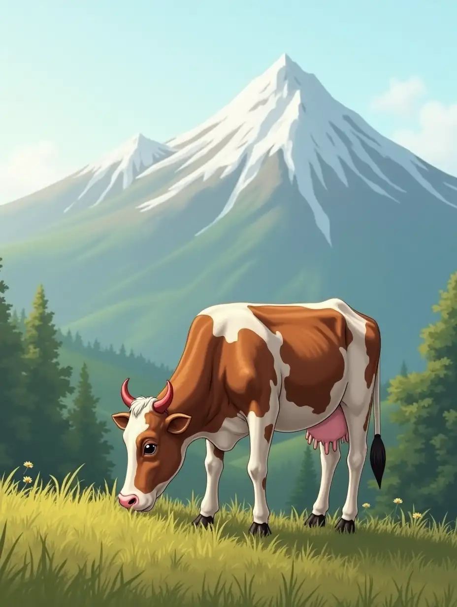 cow milk and mountain