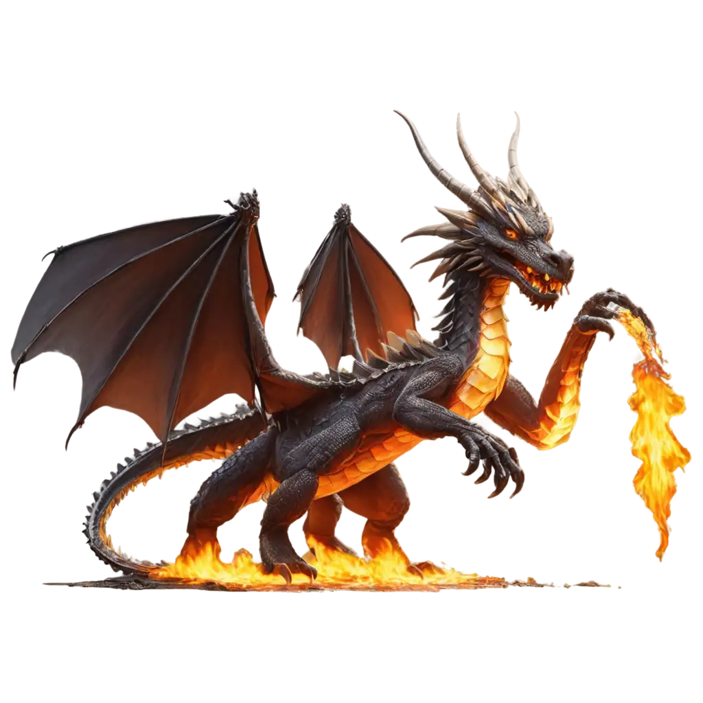 Vigorous-Animated-Dragon-Breaking-Chains-with-Fire-PNG-Image-for-Dynamic-Design-Projects