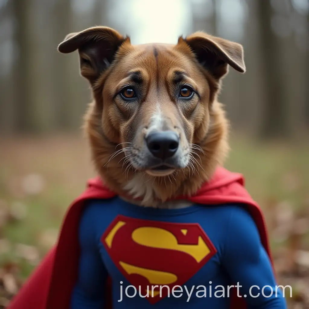 SuperheroAI-Image-Prompt-Expansion-Dog-with-Superman-Appearance-in-Action