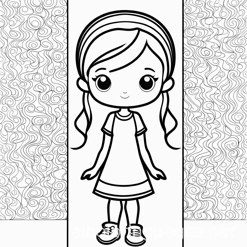 Simple-Coloring-Page-for-Kids-Featuring-a-Girl