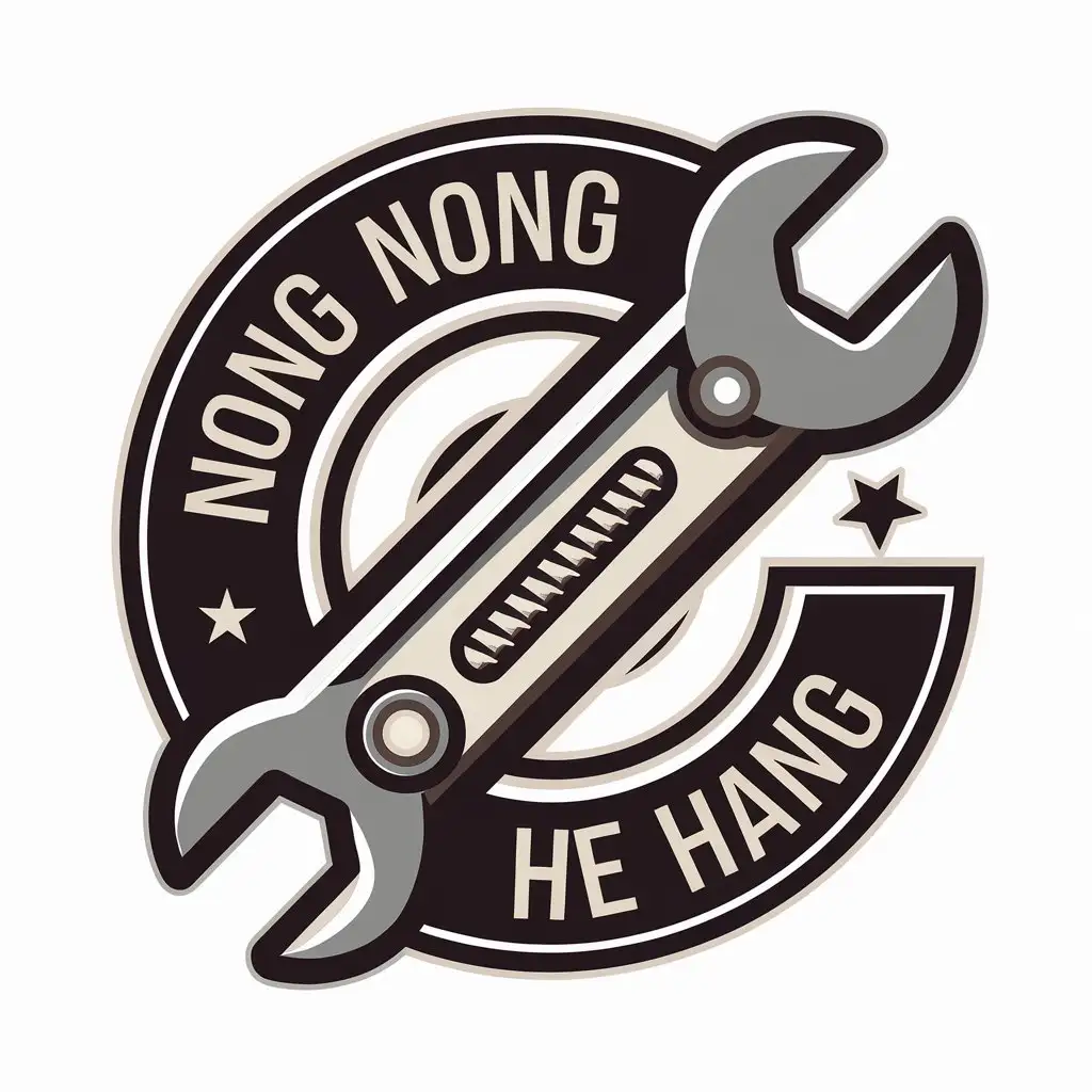 a vector logo design,with the text "nong nong che hang", main symbol:wrench, screw,Moderate,be used in electric bike repair industry,clear background