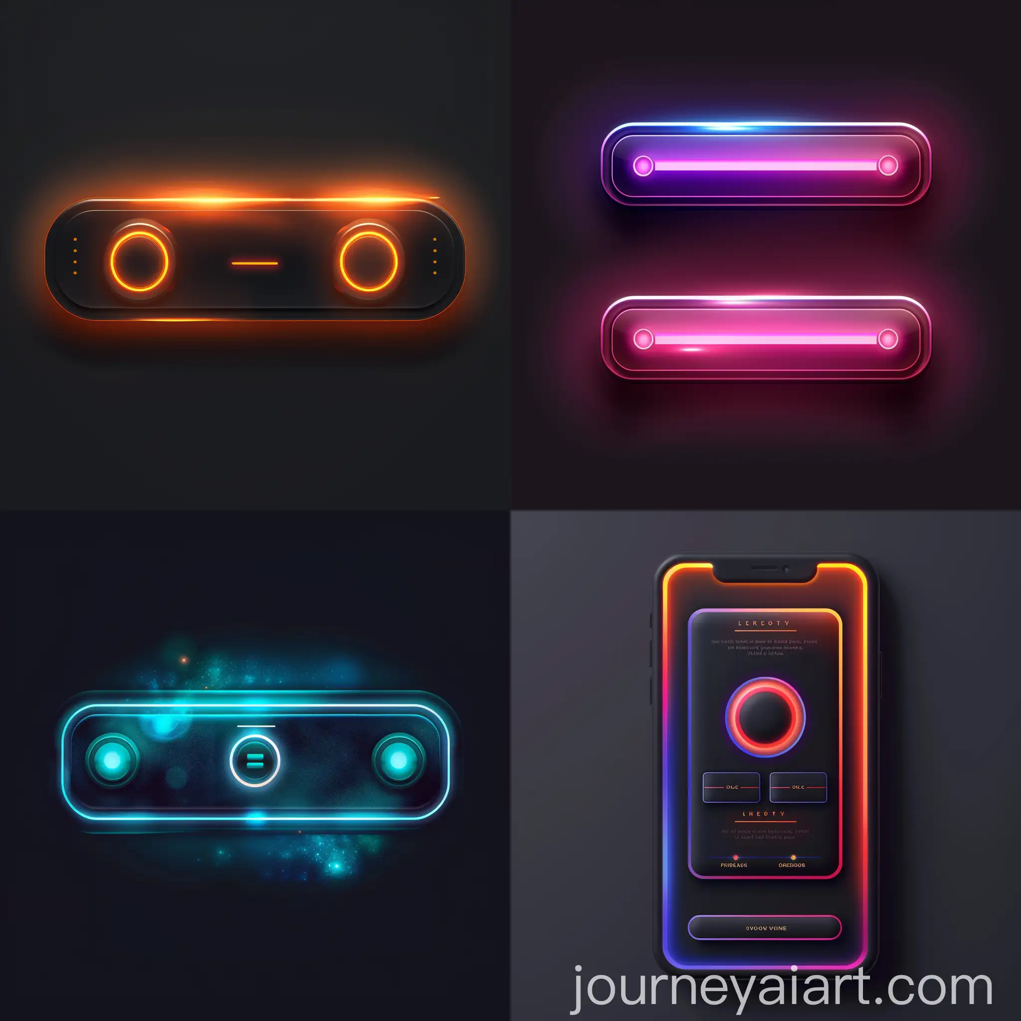Website-Design-with-Centered-Navbar-and-Glowing-Buttons
