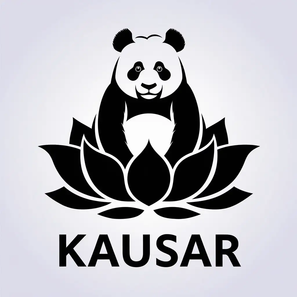 LOGO-Design-for-Kausar-Panda-Symbol-in-Vector-Style-for-Beauty-Spa