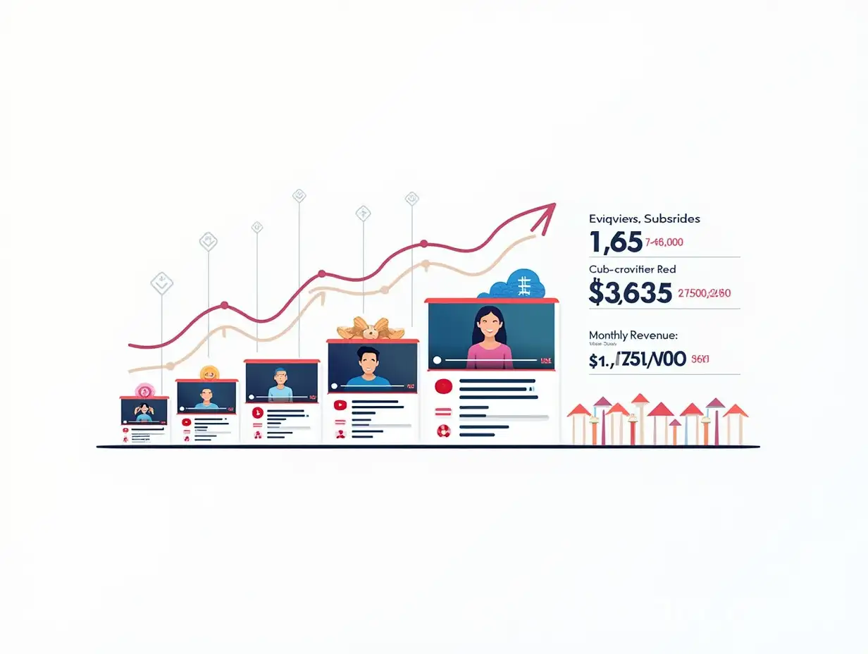 YouTube-Channel-Growth-Infographic-with-Rising-Views-Subscribers-and-Revenue