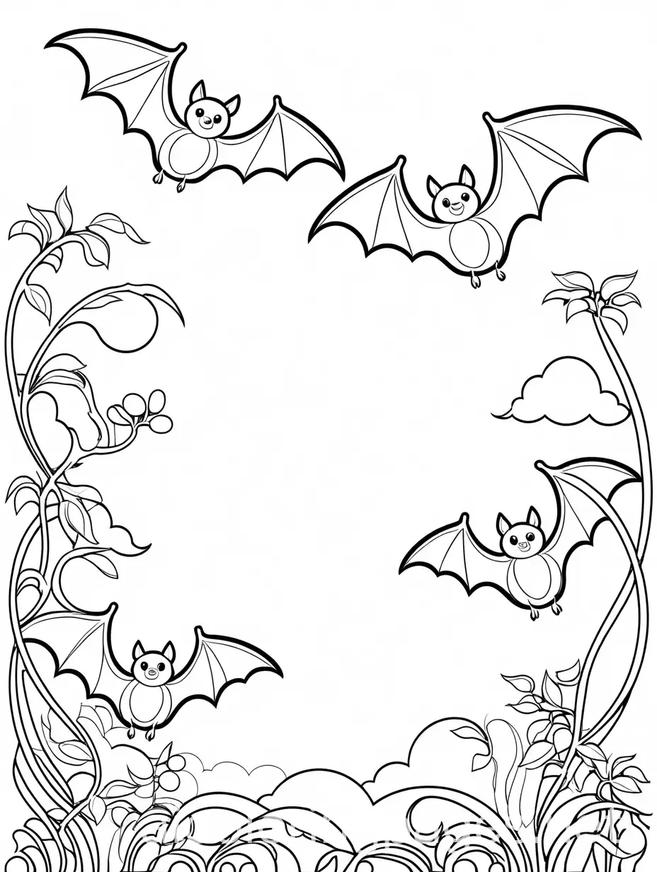 Whimsical-Bats-in-Black-and-White-Line-Art-Coloring-Page