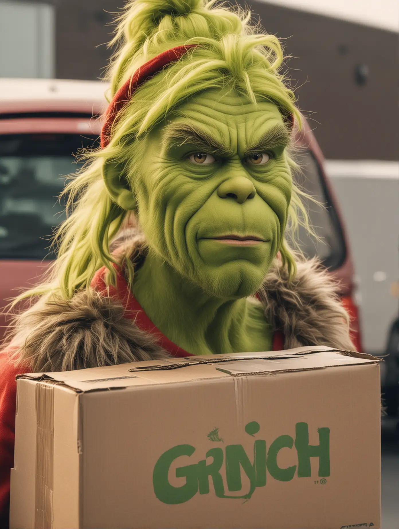 Grinch Amazon Delivery Festive Grinch Delivering Packages