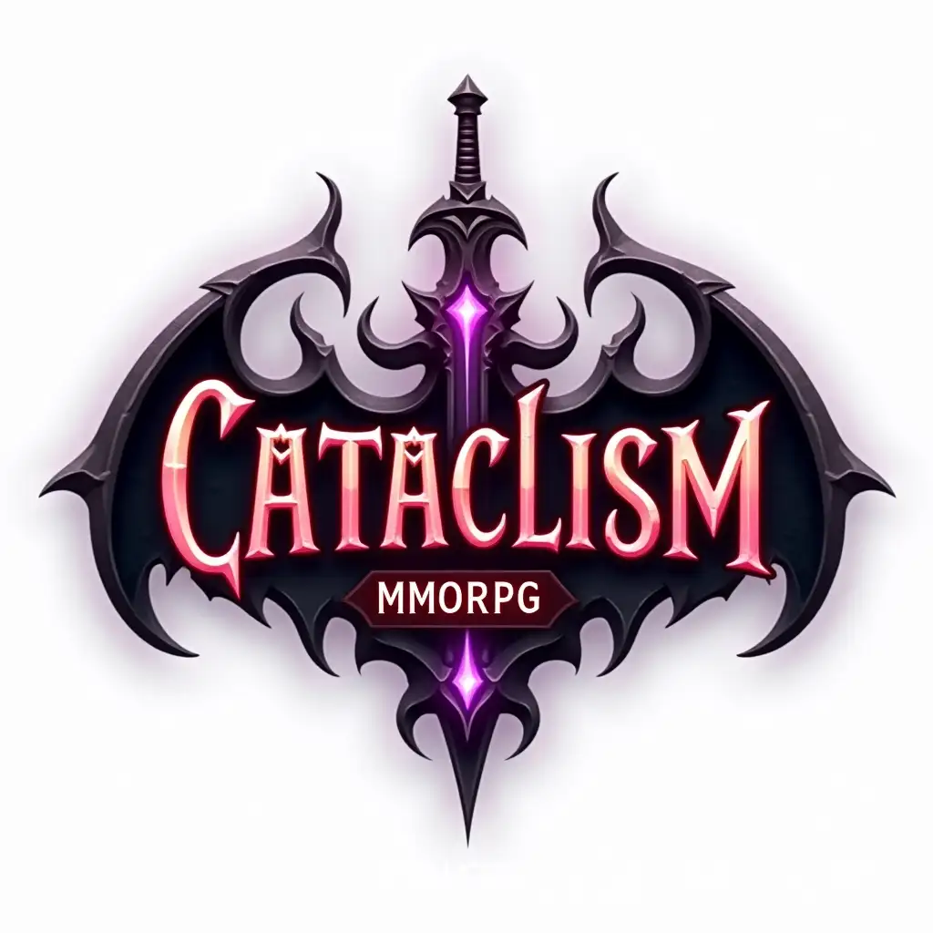 HighFantasy-Logo-Design-with-MU-and-Cataclism-in-Medieval-Font-and-Glowing-Red-Effect