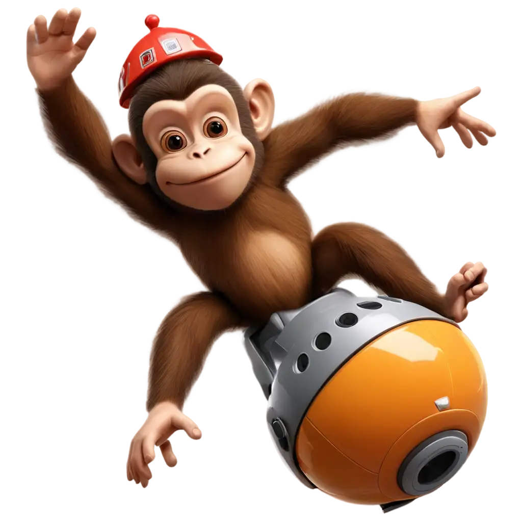 monkey in a spacecraft clipart