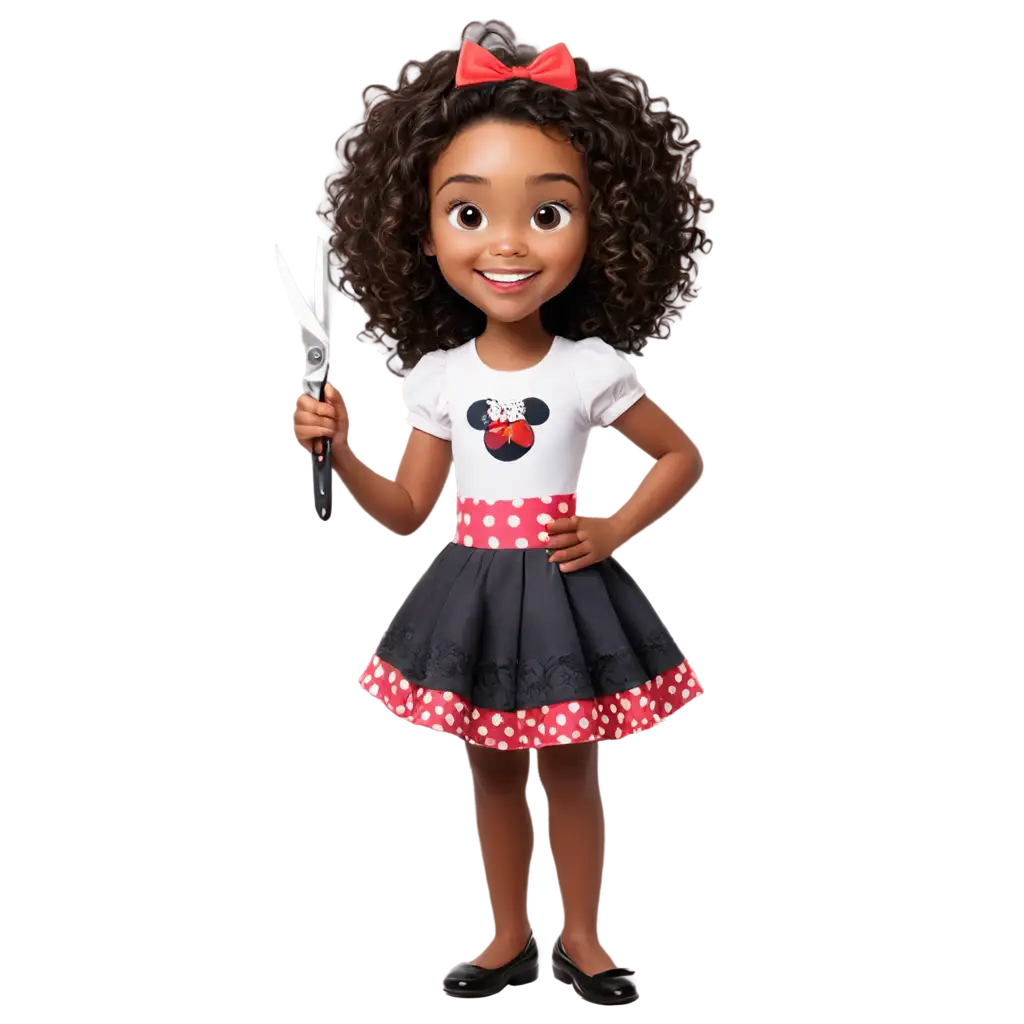 Stylish-Little-Black-Girl-PNG-Minnie-MouseInspired-Outfit-and-Creative-Atelier-Ambiance