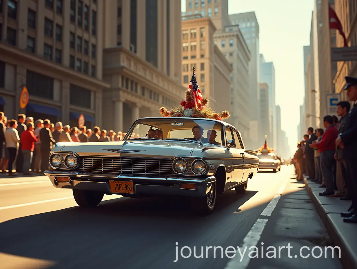 JFK-Motorcade-in-Dealey-Plaza-with-Hopeful-Crowd-and-Spinning-Newspaper-Headline