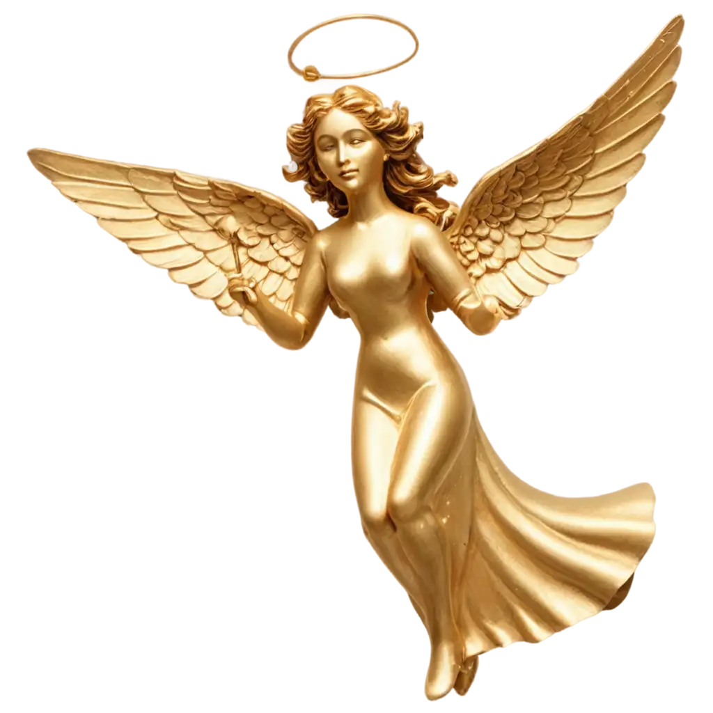 Gold-Angel-Figurine-Christmas-Tree-Topper-PNG-Image-for-Holiday-Decor