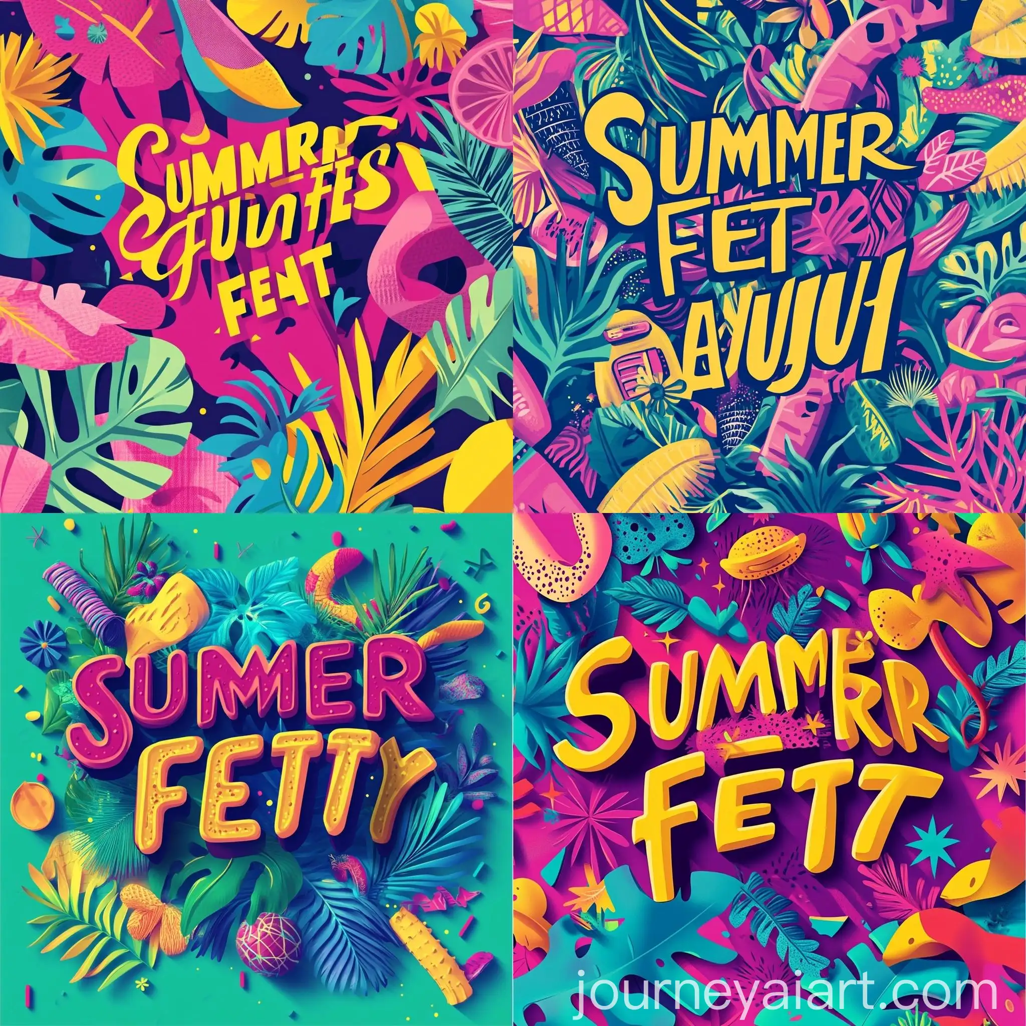 Dynamic-SUMMER-FEST-29th-AUGUST-Typography-Design-with-Bright-Colors-and-Tropical-Motifs