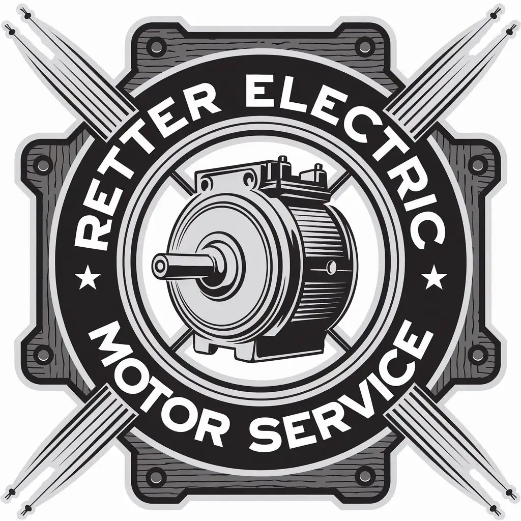 LOGO Design for Retter Electric Motor Service Electric Dynamo Symbol in Automotive Industry