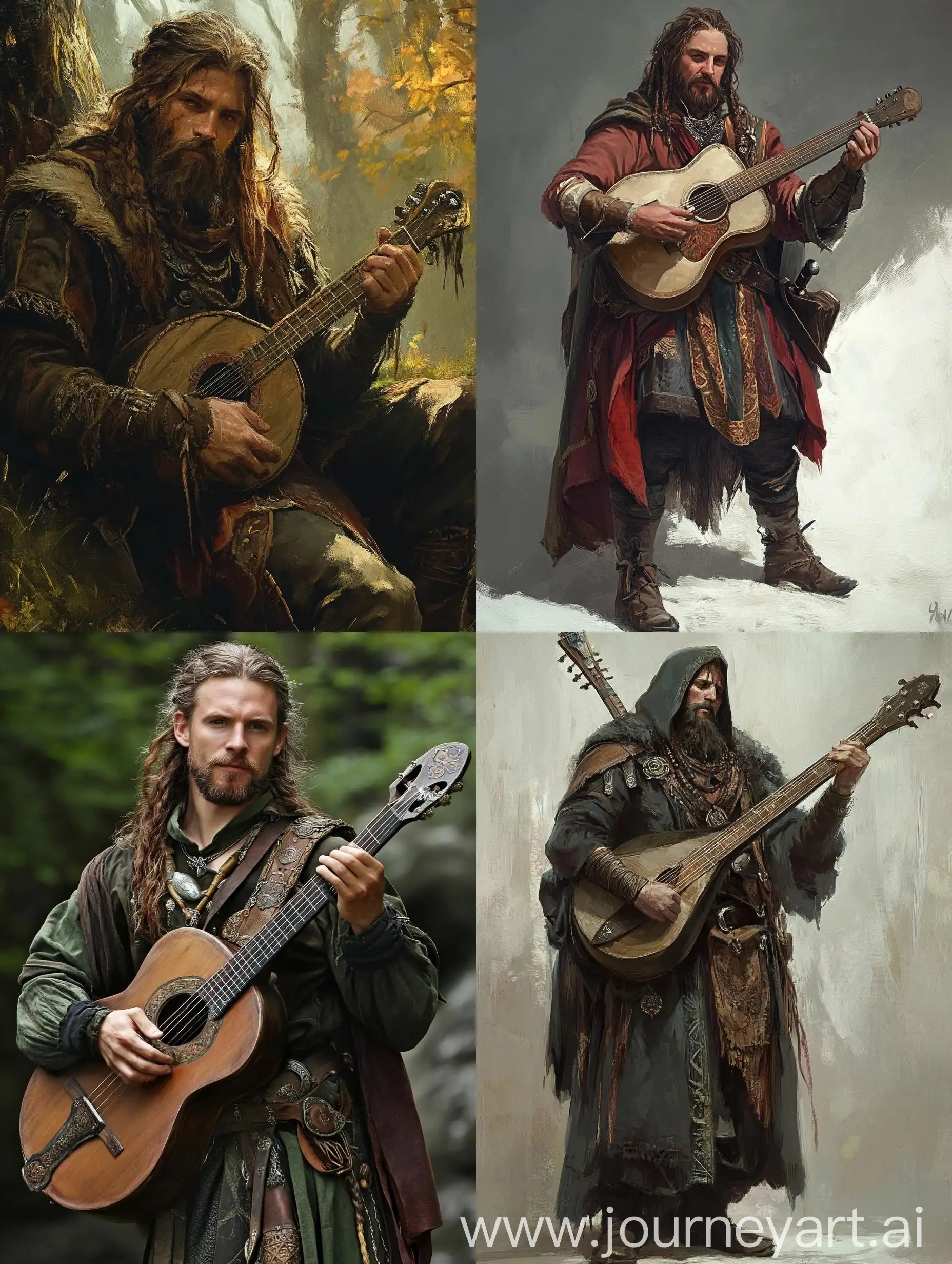 Bard-in-Celtic-Clothing-Performing-in-Dungeons-and-Dragons-Setting