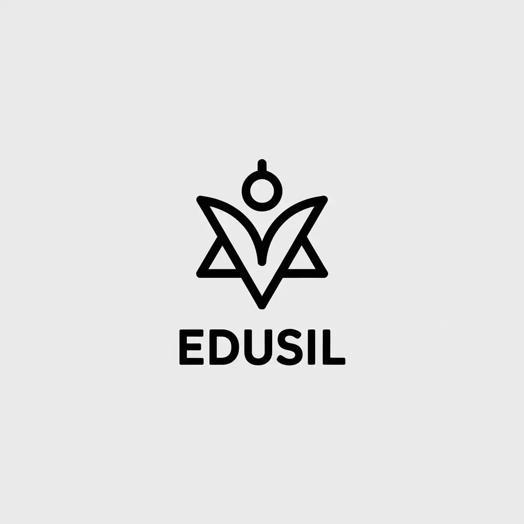 LOGO Design For Edusil Minimalistic Star of David and Person Symbol for Education Industry