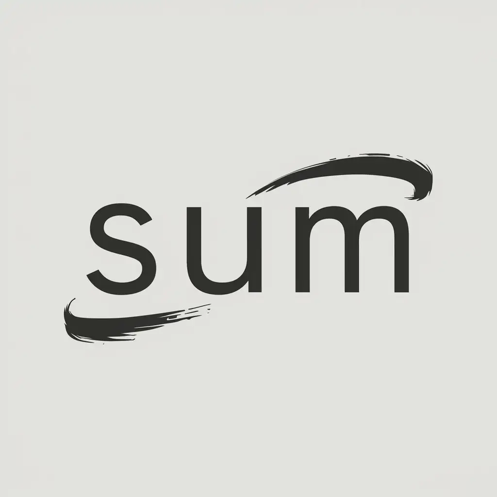 a logo design,with the text "SUM", main symbol:letter S in the form of a brush,Moderate,clear background