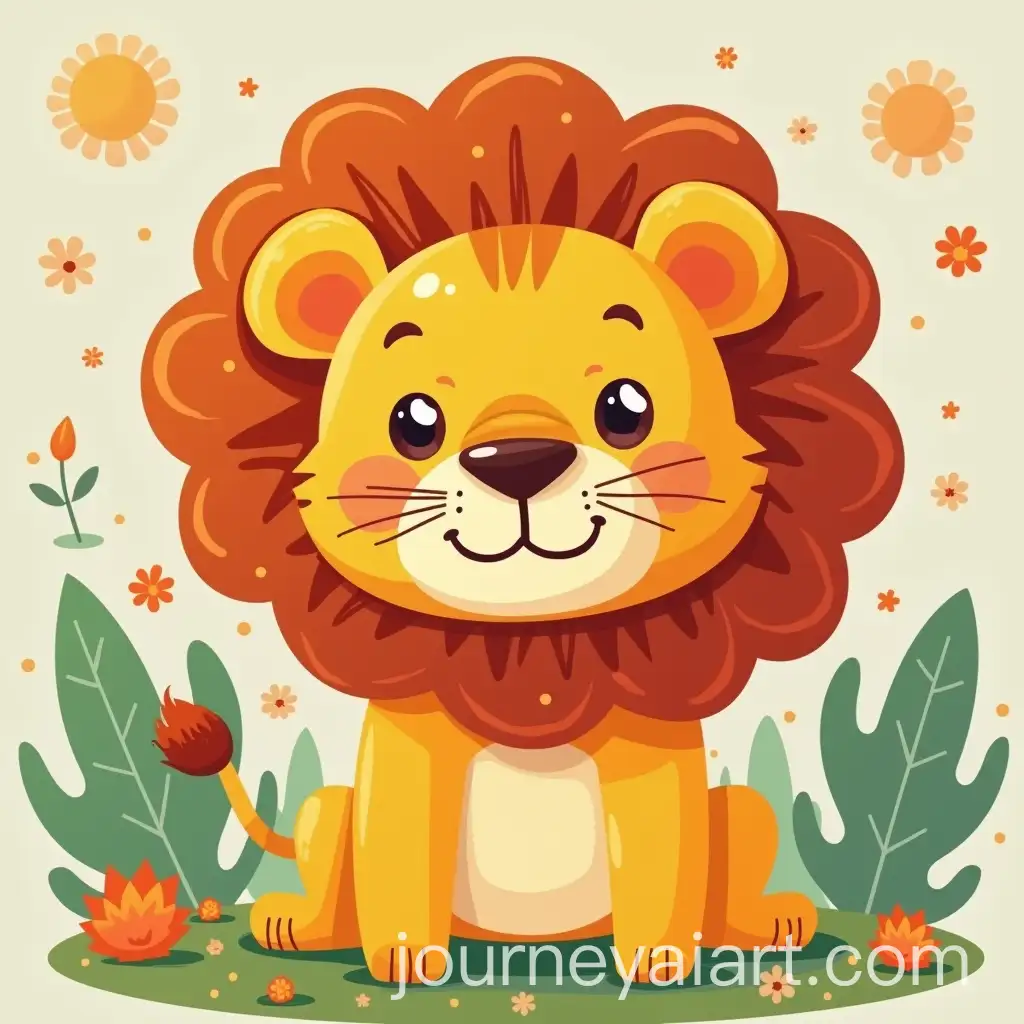 Happy-Cute-Baby-Lion-at-a-Vibrant-Birthday-Party