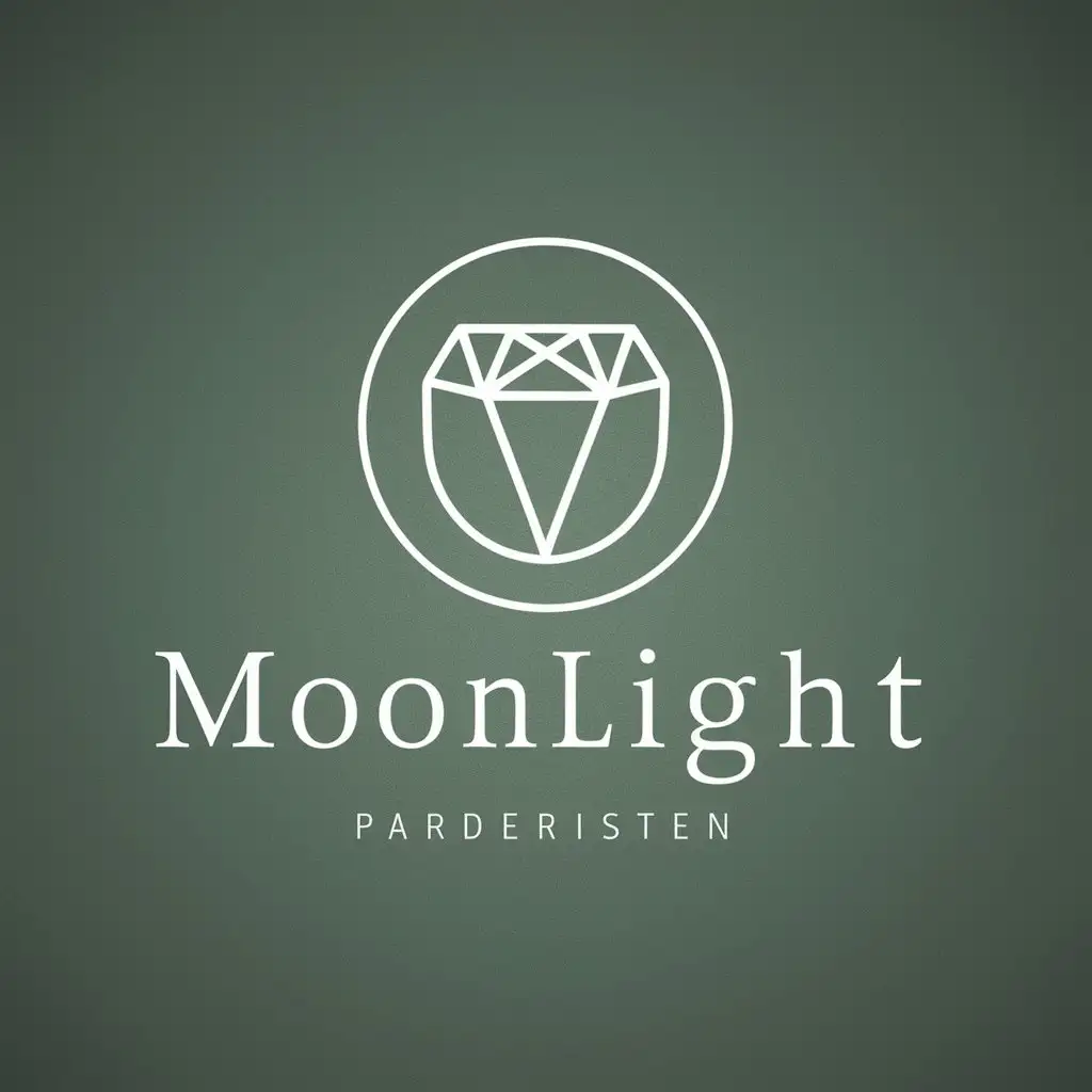 a vector logo design,with the text "moonlight", main symbol:Moon diamond Line,Moderate,clear background