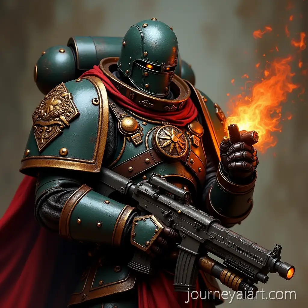 AI-Image-Prompt-ExpansionBaroque-Style-Full-Body-Portrait-of-a-Salamander-Scout-Marine-in-Infiltrator-Armour-with-Flamer