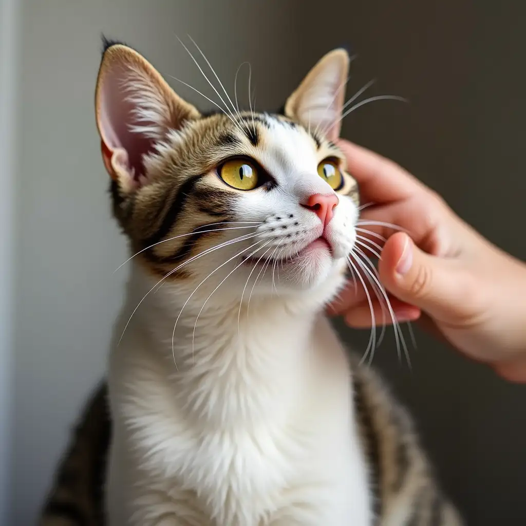 cleaning ears of cat