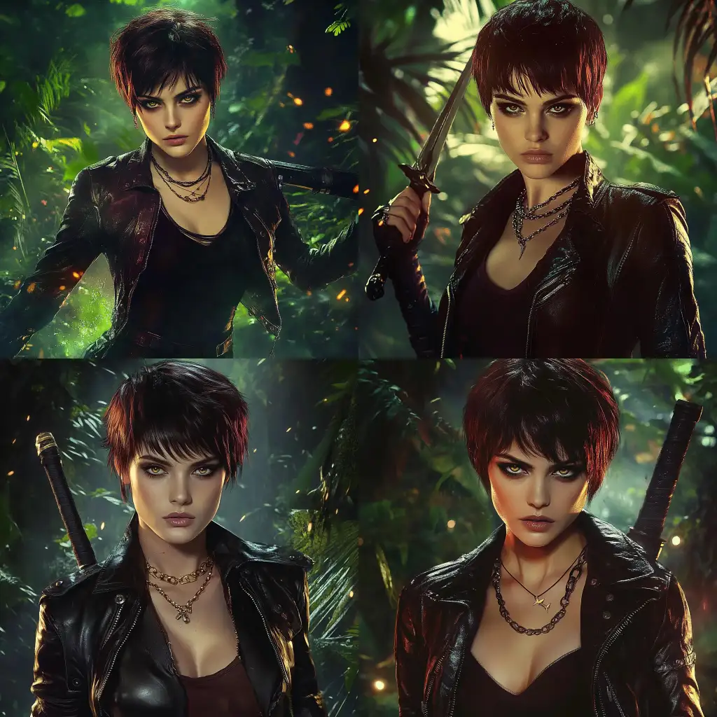 Gothic-Ballet-Dancer-in-Jungle-with-Sword-and-Leather-Boots