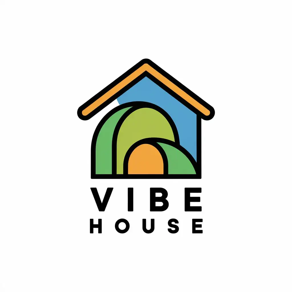 a vector logo design,with the text "vibe house", main symbol:house,Moderate,be used in Animals Pets industry,clear background