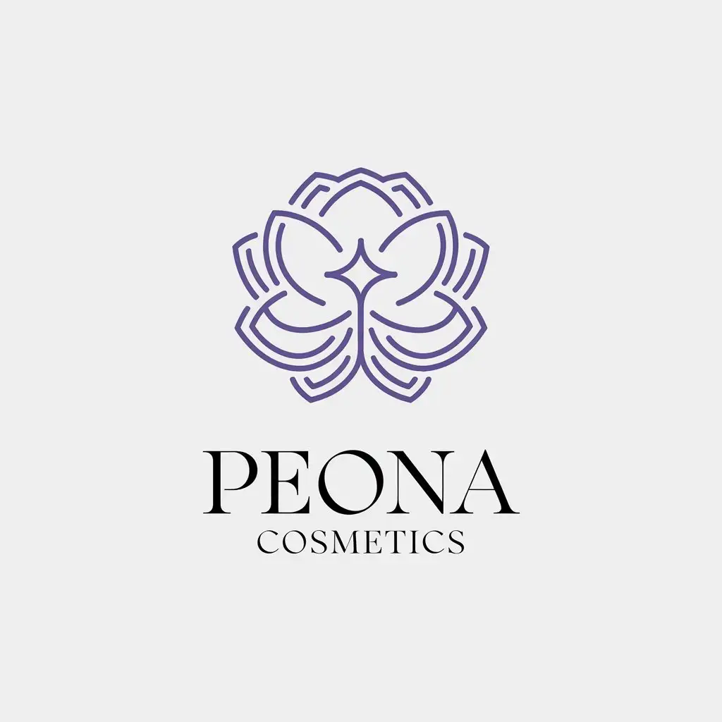 LOGO Design for Peona Cosmetics Elegant Flower and Star Symbol for Beauty Spa Industry