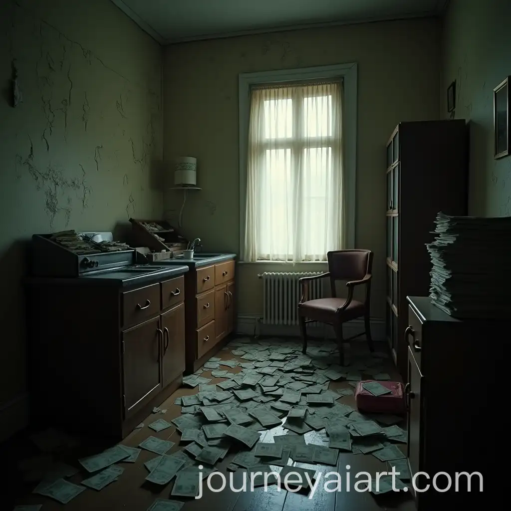 Cluttered-Apartment-Interior-with-Peeling-Walls-and-Bills